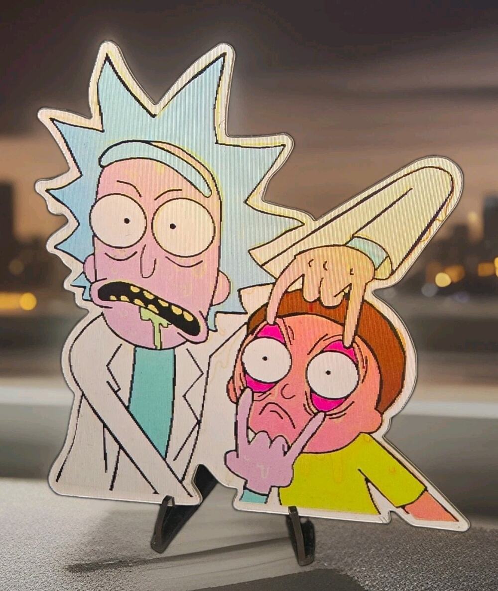 Rick and Morty Zombie 3D Motion Lenticular Car Laptop Decal Sticker Peeker